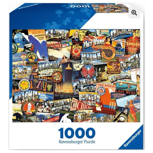 Ravensburger Other - Ravensburger Road Trip USA 1000-Piece Puzzle Multicolor Vintage Travel Collage